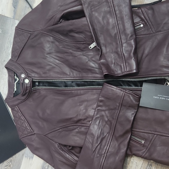 Marc New York Andrew Marc Diamond Quilted Leather Moto Jacket - Extra Small - Picture 13 of 13